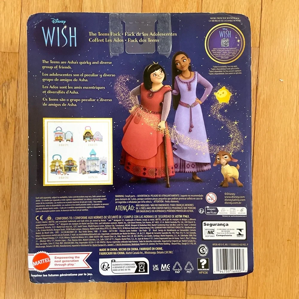 Disney’s Wish the Teens Mini Doll Set, 8 Posable Dolls & Star Figure, Characters